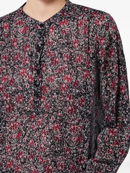 Bluză Marant Etoile cu model floral negru