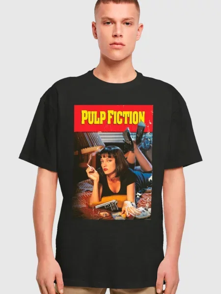 Merchcode Póló Pulp Fiction Poster bézs / sárga / kárminvörös fekete