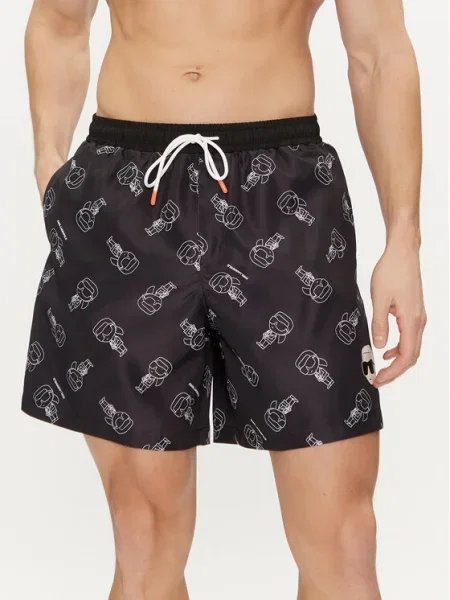 KARL LAGERFELD Pantaloni scurți de plajă Colorat negru