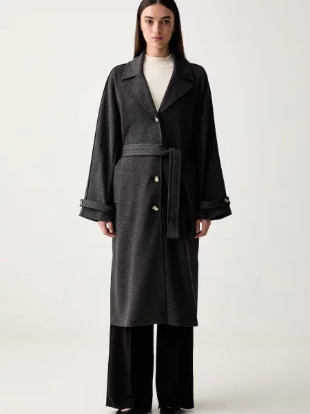 MM by Max Mara palton pentru femei cu vâscoză MMLESPOSTO negru