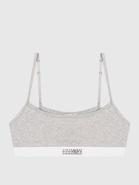 Меланжевий бюстгальтер Maison Margiela Mm6 з принтом сірий