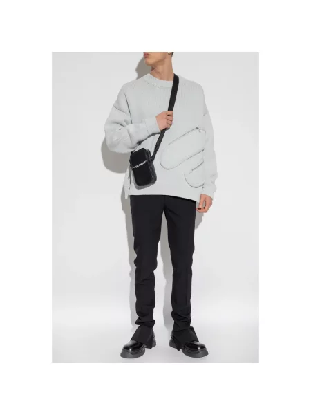 Skinny spodnie Off-white wełniane białe