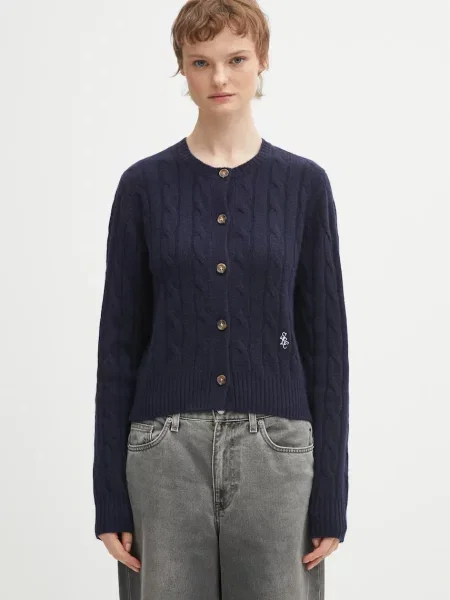 Sporty & Rich cardigan din lana SRC Cableknit Cashmere