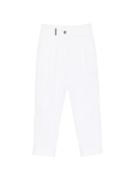 Pantaloni Peserico de catifea cord alb