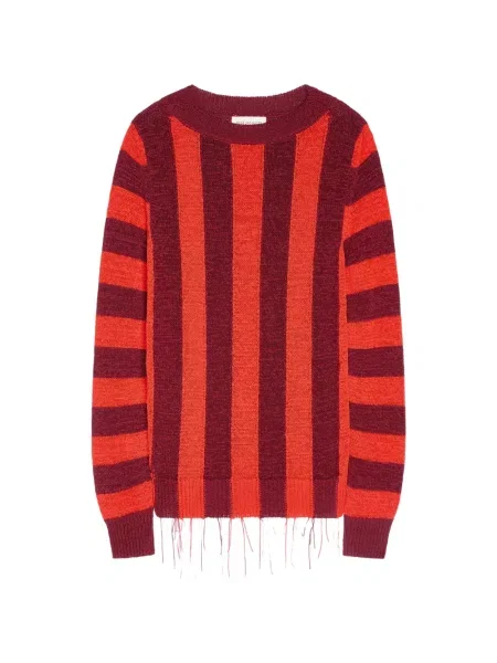 Pulover cu dungi Dries Van Noten cu dungi roșu