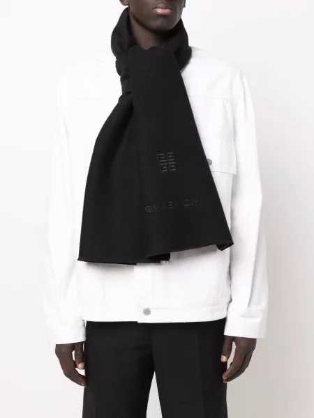 Siuvinėtas vilnonis šalikas Givenchy juoda