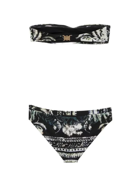 Bikini Balmain cu imagine cu imprimeu abstract negru