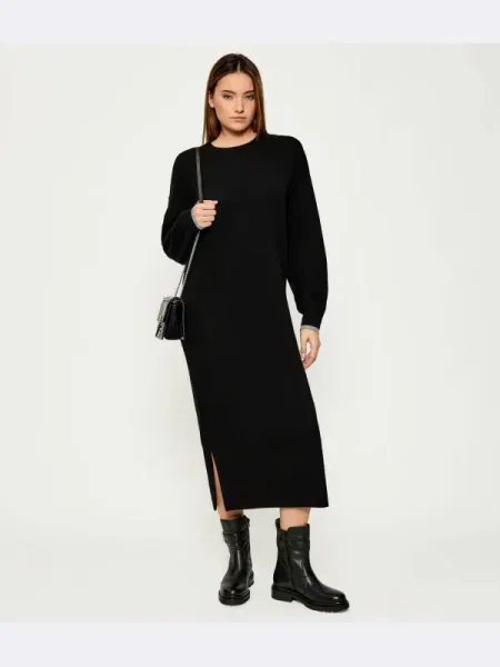 Pinko De lână rochie LIMOUSINE cu adaos de cașmir negru