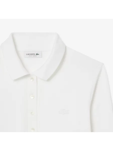 Lacoste Koszulka Polo Slim Fit Z Elastycznego Piqué biała