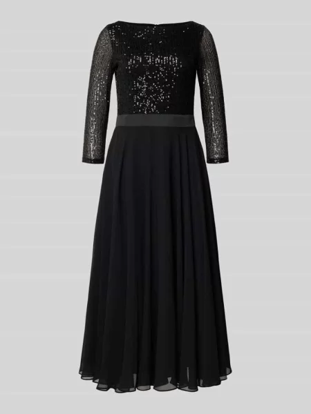 Sukienka koktajlowa z dekoltem w łódkę Swing czarna