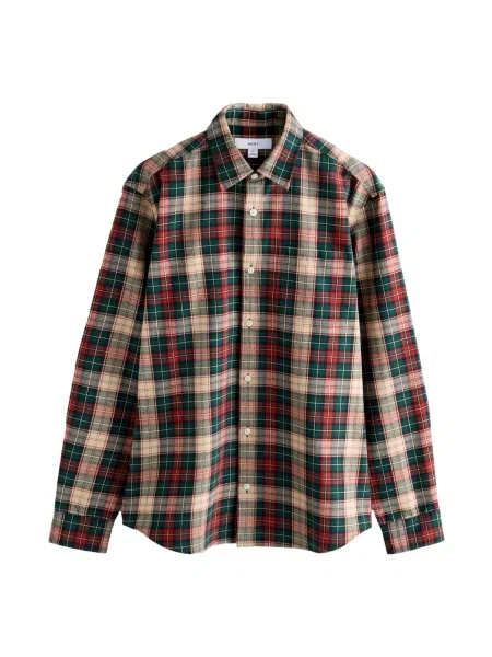 Next Košile / světle žlutá / jedle / červená béžová