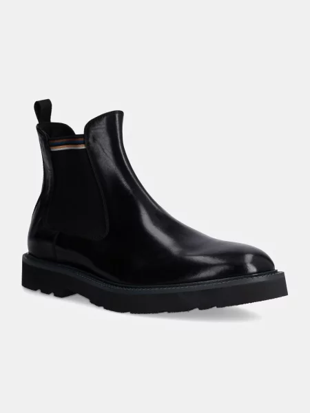 Кожени боти челси Paul Smith черно