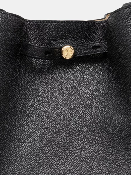 Tory Burch Кожена чанта Romy Pebbled Tote черно