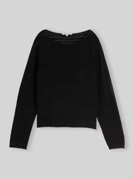 Sweter o kroju relaxed fit z mieszanki bawełny Tom Tailor Denim czarny