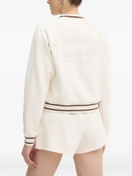 Geacă Armani Exchange cu broderie cu dungi alb