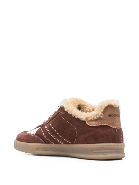 Sneakerși Woolrich din piele de căprioară maro