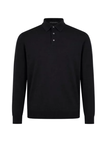Lung tricou polo Kiton gri