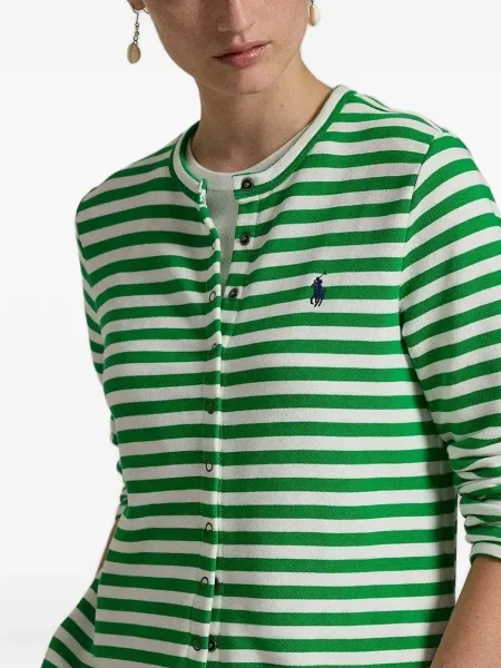 Кожено портмоне Polo Ralph Lauren с принт на райета синьо