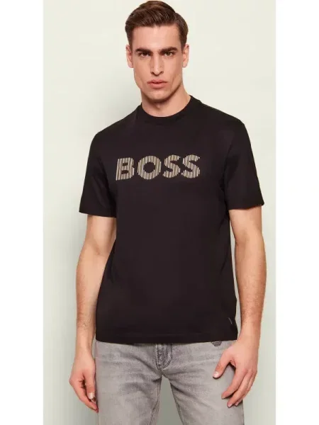 BOSS BLACK Tricou C-Thompson 41 | mercerizat negru