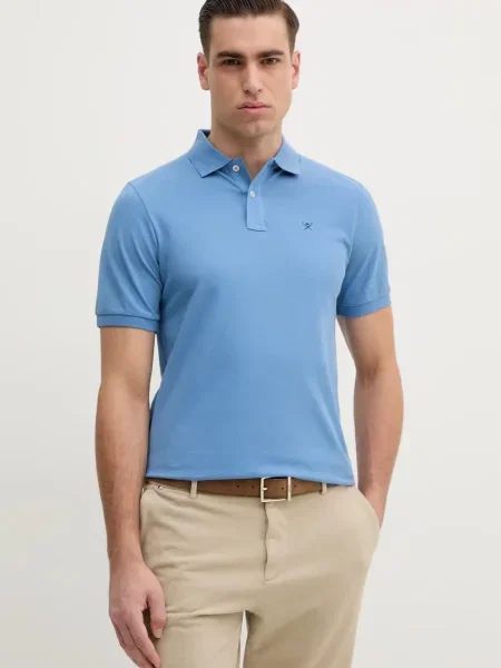 Polo majica Hackett London za muškarce bez uzorka plava