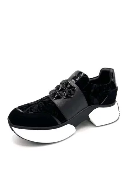 Sneakersy Jeannot zamszowe wsuwane czarne
