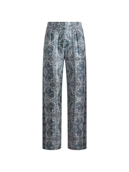 Pantaloni Etro cu imagine cu model paisley albastru