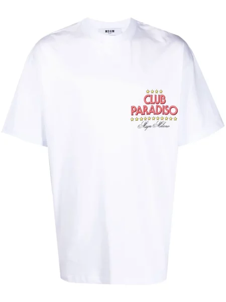 Krátké tričko Msgm s potiskem bílé