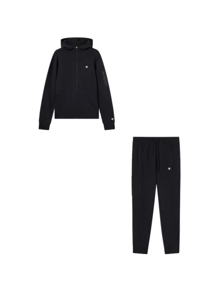 Costum Champion cu glugă negru