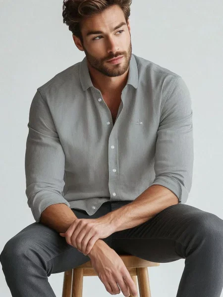 Cămașă Trendyol gri