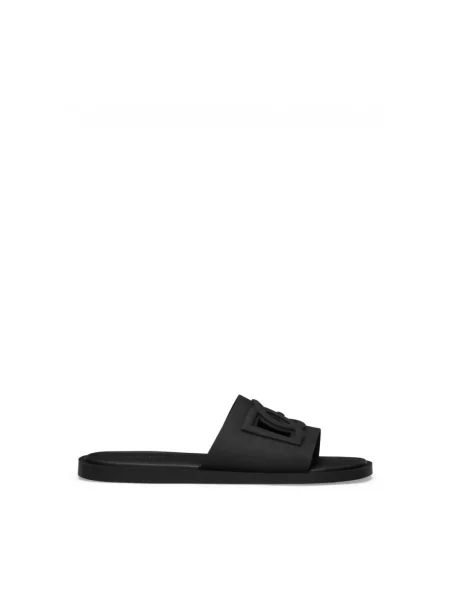 Klapki Dolce And Gabbana z logo czarne