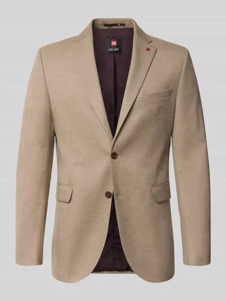 Marynarka o kroju slim fit z dodatkiem model Colvin' Cg - Club Of Gents beżowa