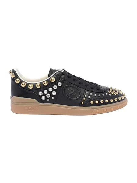Lniane sneakersy Valentino Garavani czarne