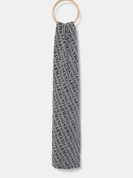 Armani Exchange szalik wzorzysty szary