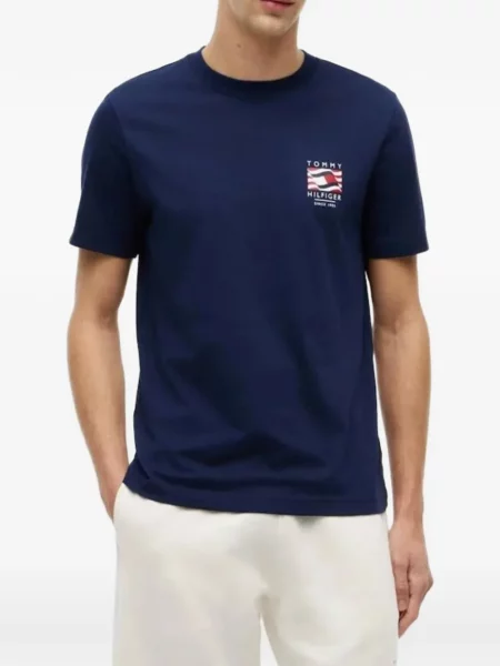 Tricou Tommy Hilfiger cu imagine albastru