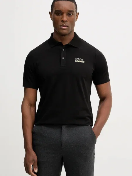Karl Lagerfeld tricou polo negru
