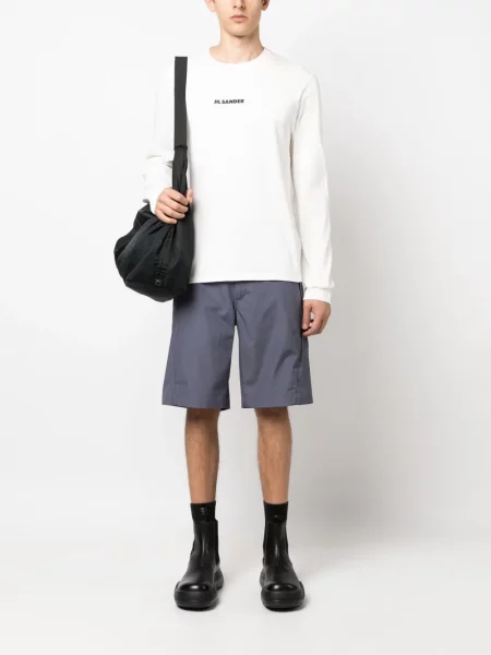 Raštuotas ilgas marškinėliai Jil Sander balta