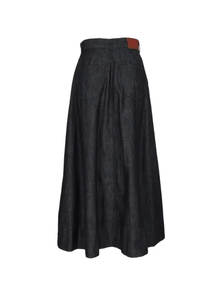 Maxi sukně Emporio Armani s vysokým pasem modré