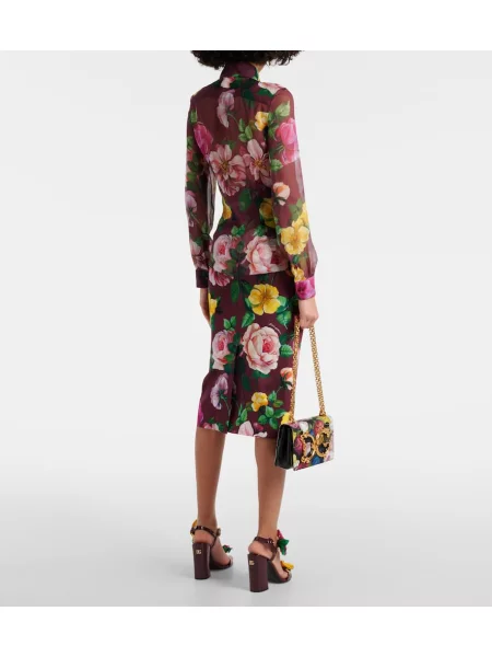Bluză Dolce&gabbana de mătase cu imagine