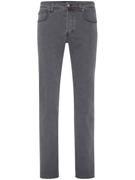 Blugi drepți Billionaire cu broderie gri