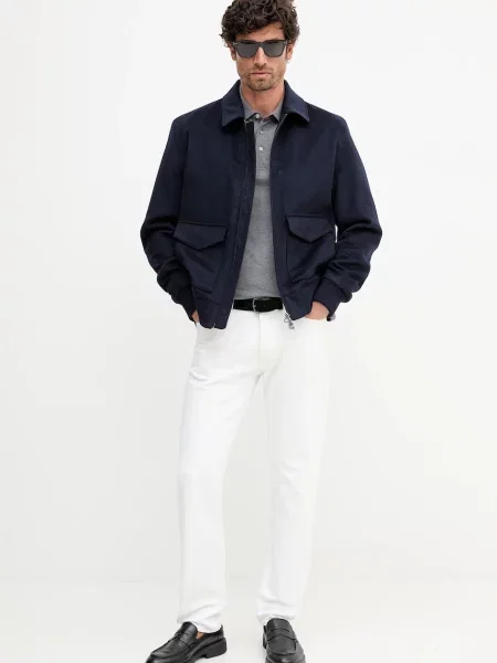 Шелковое однотонное поло Boss серое