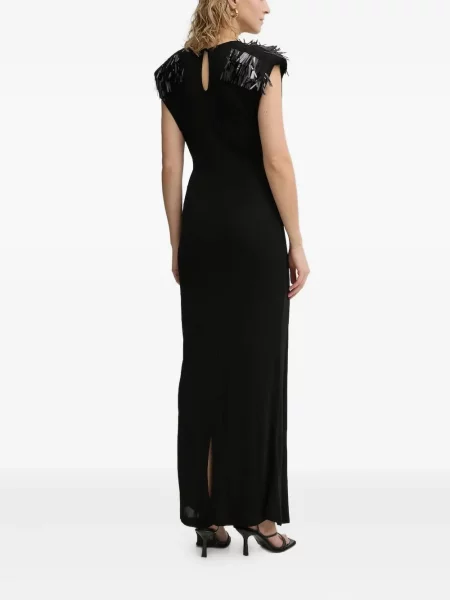 Rochie maxi Bruuns Bazaar cu paiete cu decolteu în V de costum negru