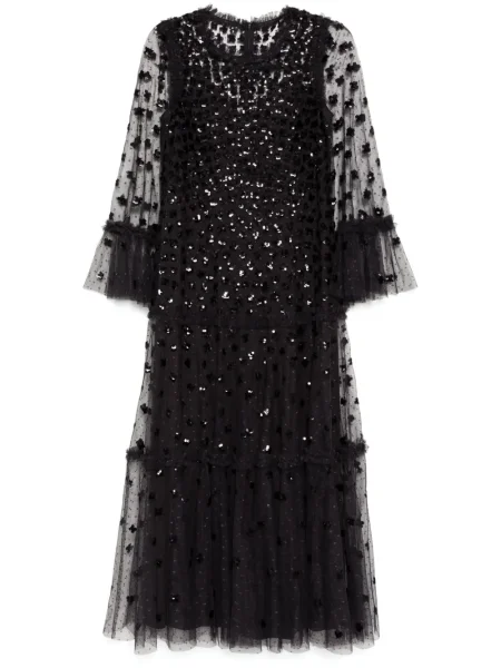 Maksi sukienka maxi Needle & Thread garniturowa czarna