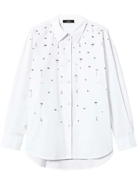 Cămașă Twinset cu broderie alb