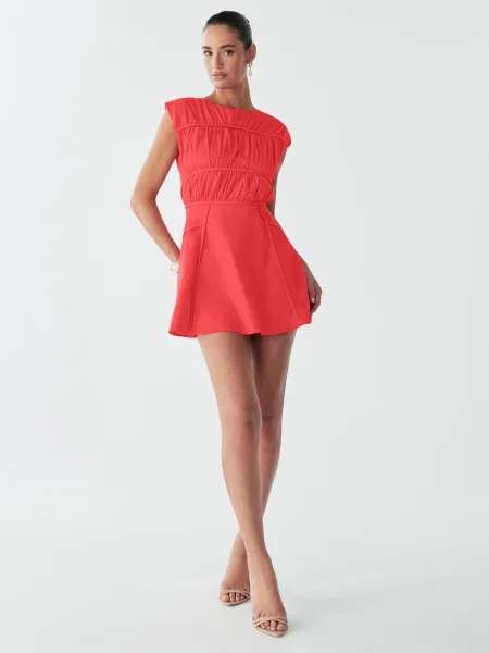 BWLDR Φόρεμα EDENA MINI DRESS φωτιάς κόκκινο