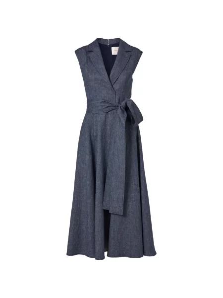 Cu centură rochie midi Carolina Herrera albastru