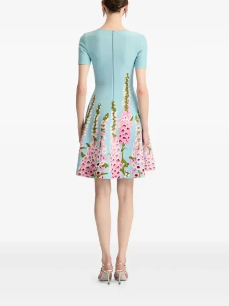 Rochie Oscar De La Renta din jacard de costum albastru