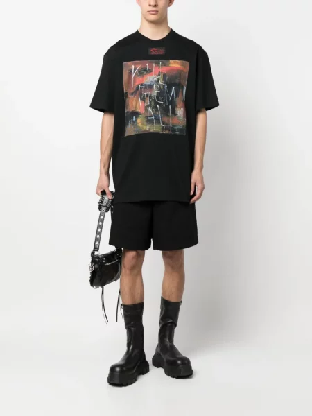 Raštuotas marškinėliai Raf Simons juoda