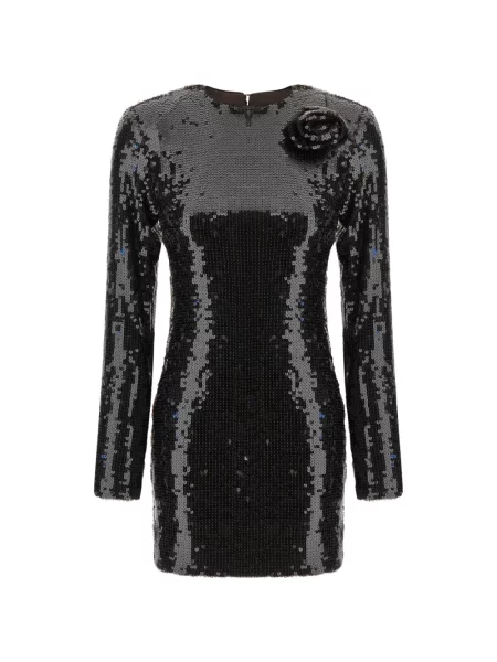 Rochie mini Rotate Birger Christensen cu paiete cu model floral maro