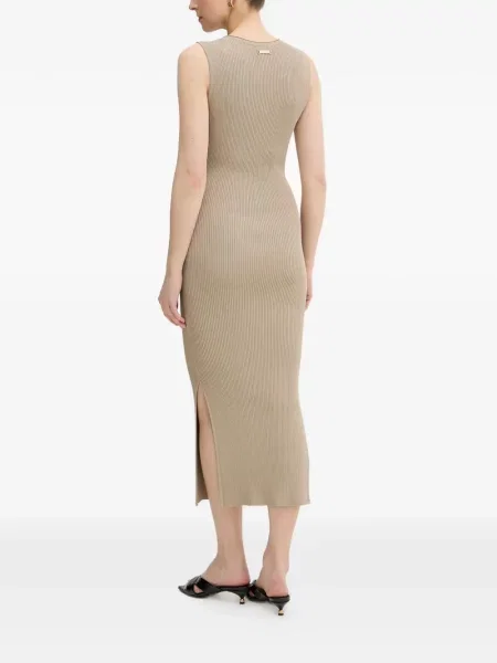 Rochie midi Armani Exchange tricotate cu decolteu în V