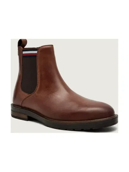 Tommy Hilfiger De piele ghete chelsea maro